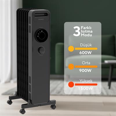 Kumtel 7 Dilim Siyah Radyatör KUM-1220S