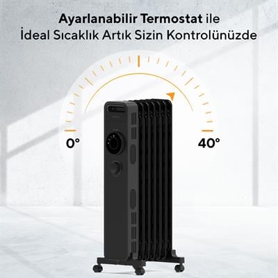 Kumtel 7 Dilim Siyah Radyatör KUM-1220S