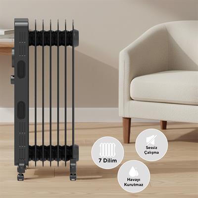 Kumtel 7 Dilim Siyah Radyatör KUM-1220S