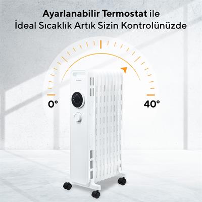 Kumtel 9 Dilim Beyaz Radyatör Kum-1225S