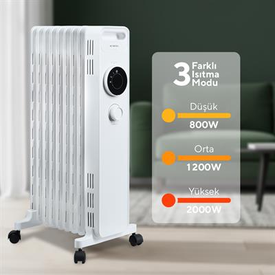 Kumtel 9 Dilim Beyaz Radyatör Kum-1225S