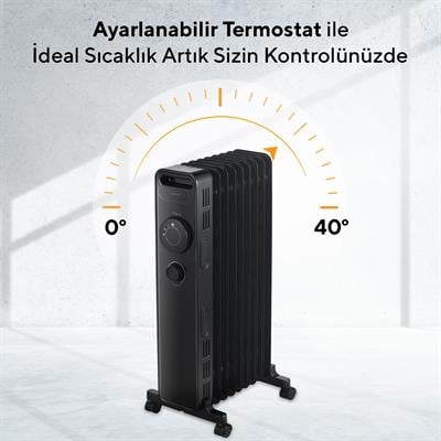 Kumtel 9 Dilim Siyah Radyatör Kum-1225S