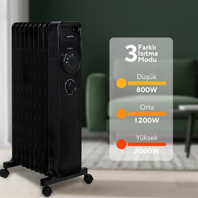 Kumtel 9 Dilim Siyah Radyatör Kum-1225S