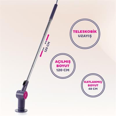 Kumtel 9in1 Şarjlı Çok Amaçlı Temizlik Fırçası Seti HSCR-01