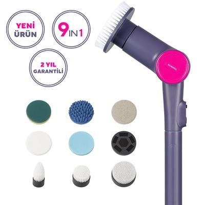 Kumtel 9in1 Şarjlı Çok Amaçlı Temizlik Fırçası Seti HSCR-01