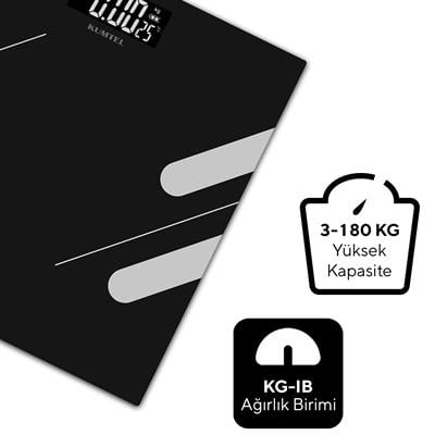 Kumtel Akıllı Dijital Baskül - Yağ Su Kas Vücut Kitle Endeksli Kilo Ölçer Tartı HDB-04