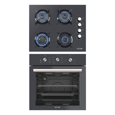 Kumtel Antrasit 2li Ankastre Cam Set(Fırın ve Ocak)