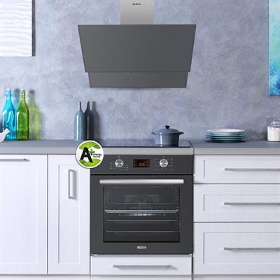 Kumtel Antrasit (Gri) Dokunmatik Cam Davlumbaz DA6-835