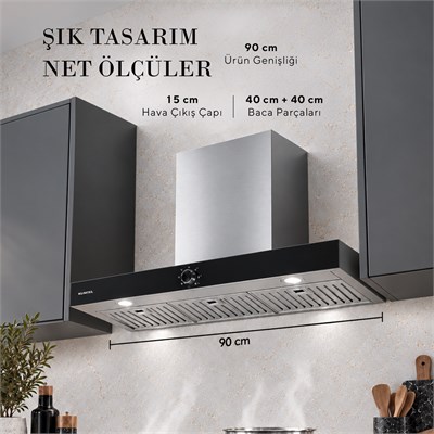 Kumtel Armany 90 cm İnox Davlumbaz