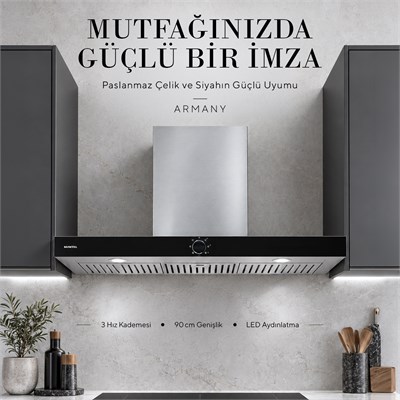 Kumtel Armany 90 cm İnox Davlumbaz