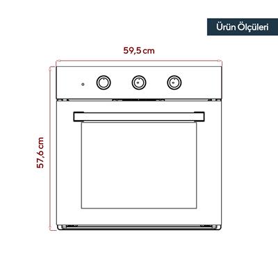 Kumtel Aynalı Flotal Cam Ankastre Fırın 4 Prog. B66-SF3(MT)