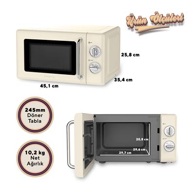 Kumtel Bej Retro Mikrodalga Fırın 20L HM-10