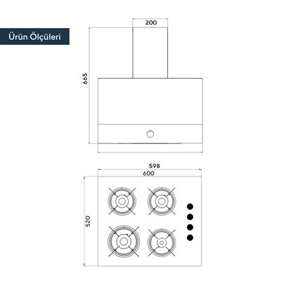 Kumtel Beyaz 2li Ankastre Cam Set (Ocak-Davlumbaz)