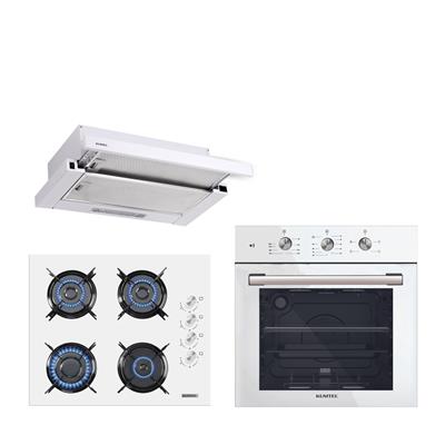 Kumtel Beyaz Aspiratörlü Turbo Ankastre Set