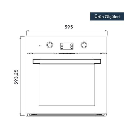 Kumtel Beyaz Cam Ankastre Fırın B66-S2  MT