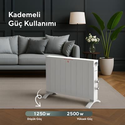 Kumtel Beyaz Konvektör Konveksiyonel Isıtıcı 2500W Hc-2947