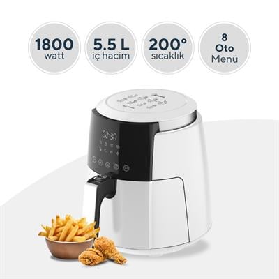 Kumtel Beyaz XL Digital Fastfryer ( Yağsız Fritöz Airfryer ) HAF-02