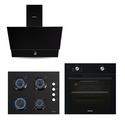 Kumtel Black Still Button Ankastre Set