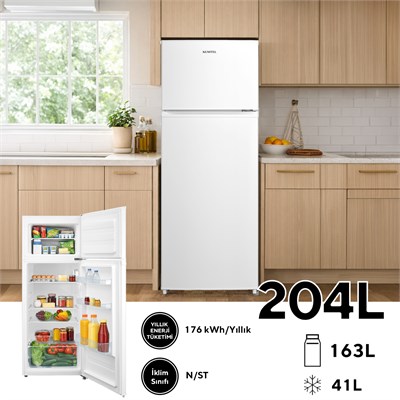Kumtel Çift Kapılı Dijital Buzdolabı 204L HTMF-210