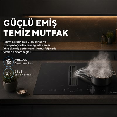 Kumtel Davlumbaz Entegreli İndüksiyon Ocak HFLOW-6074