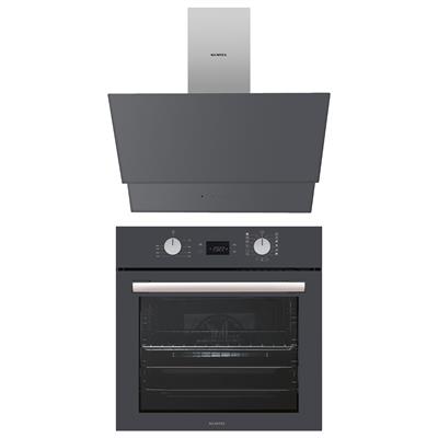 Kumtel Digital Plus 15 Programlı 2'li Antrasit(Gri) Ankastre Set (Fırın-Davlumbaz)