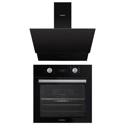 Kumtel Digital Plus 15 Programlı 2'li Siyah Ankastre Set (Fırın-Davlumbaz)