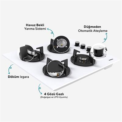 Kumtel Digital Plus 15 Programlı Ankastre Set - Beyaz