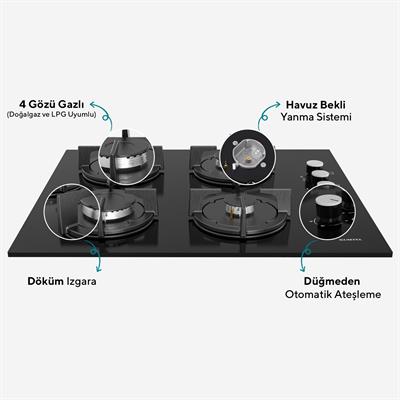 Kumtel Digital Plus 15 Programlı Ankastre Set - Siyah