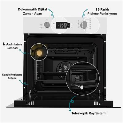 Kumtel Digital Plus 15 Programlı Ankastre Set - Beyaz