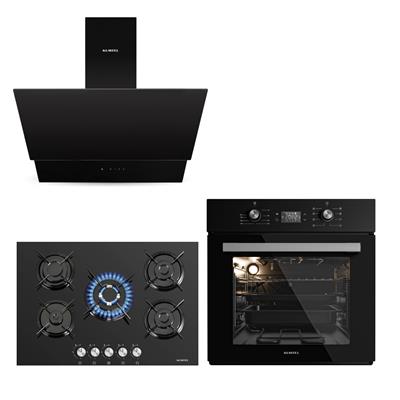 Kumtel Digital Siyah Ankastre Set  5 Gözlü