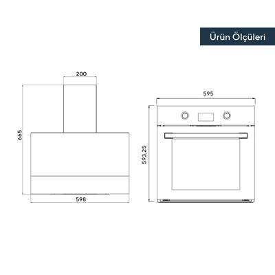 Kumtel Digital Siyah Ankastre Set  5 Gözlü