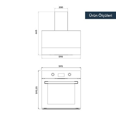 Kumtel Dijital 2li Siyah Ankastre Set (Davlumbaz-Fırın)