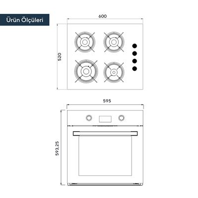 Kumtel Dijital Siyah 2li Ankastre Set (Ocak-Fırın)