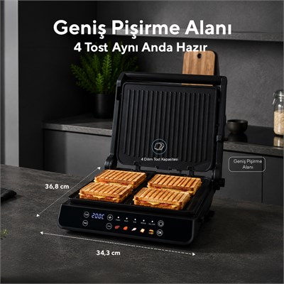 Kumtel Dijital Tost ve Izgara Makinesi 2000 W TTM-10