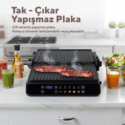 Kumtel Dijital Tost ve Izgara Makinesi 2000 W TTM-10