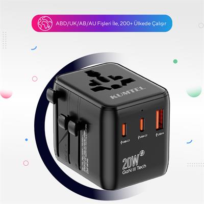 Kumtel Evrensel Seyahat Adaptörü Priz Dönüştürücü HMTA-01
