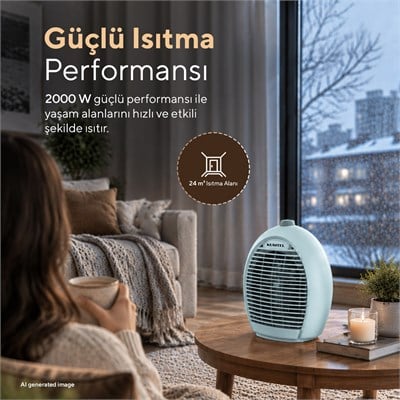 Kumtel Fanlı Isıtıcı 2000 W LX-6331 Mavi