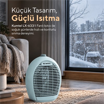Kumtel Fanlı Isıtıcı 2000 W LX-6331 Mavi
