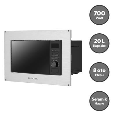 Kumtel Gri Dijital Ankastre Mikrodalga Fırın HMB20-02