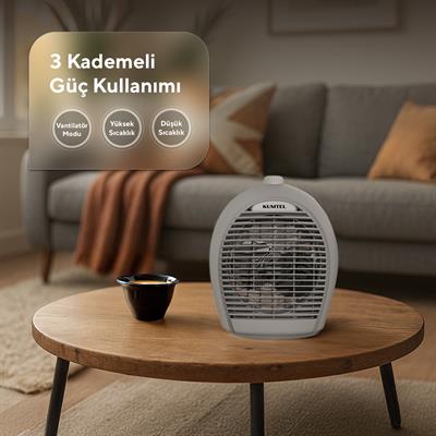 Kumtel Gri Fanlı Isıtıcı 2000 W LX-6331