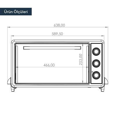 Kumtel Gri Turbo 40 Litre Mini Fırın LX-3525