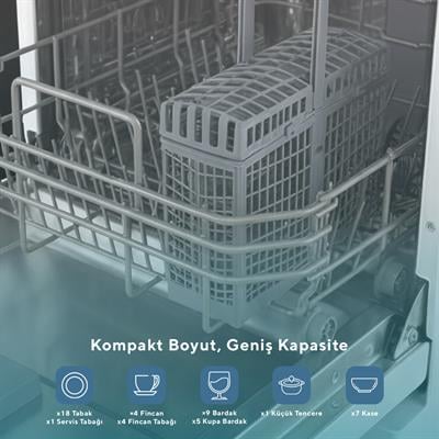 KUMTEL HDW-4501 6 Programlı 45 cm Solo Bulaşık Makinesi