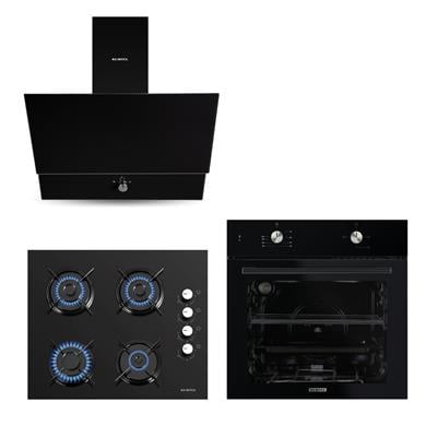 Kumtel Home Siyah Cam Ankastre Set