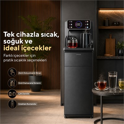 Kumtel HWDTB-02 Gizli Damacanalı Dijital Sıcak-Soğuk Su Sebili ve Otomatik Çay Makinesi