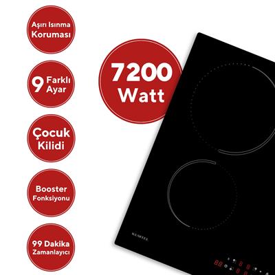 Kumtel İndüksiyonlu Cam Ankastre Ocak HI6-4TB