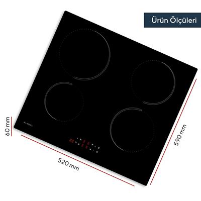 Kumtel İndüksiyonlu Cam Ankastre Ocak HI6-4TB