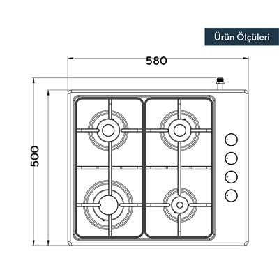 Kumtel Inox Ankastre Ocak KO-410 BF