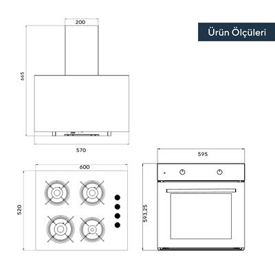 Kumtel Inox - Siyah Ankastre Set