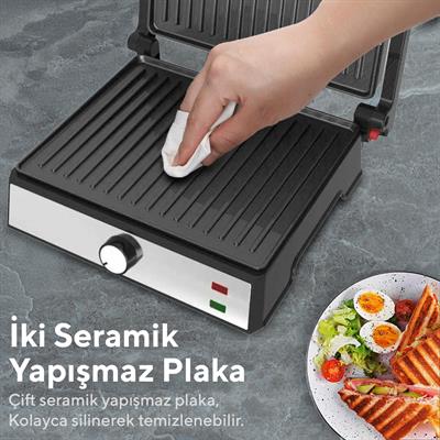 Kumtel Inox Tost ve Izgara Makinesi 2000W TTM-09