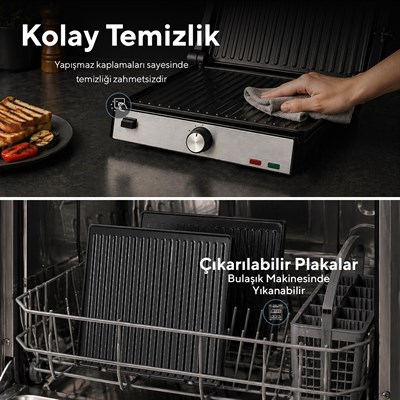 Kumtel Inox Tost ve Izgara Makinesi 2000W TTM-05
